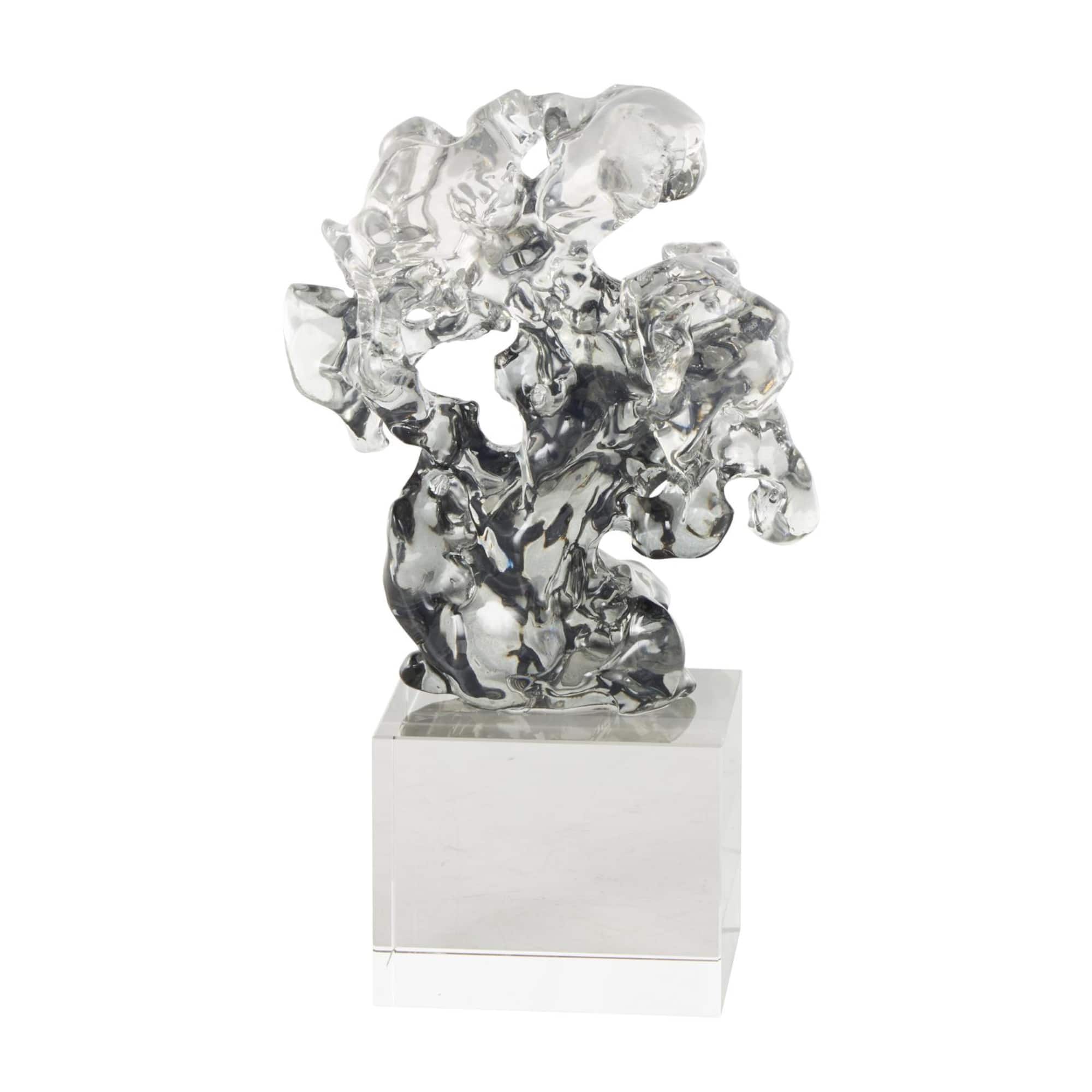 10" Clear Freeform Glass Sculpture
